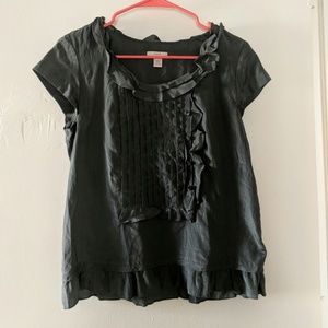J. Crew ruffled silk shirt